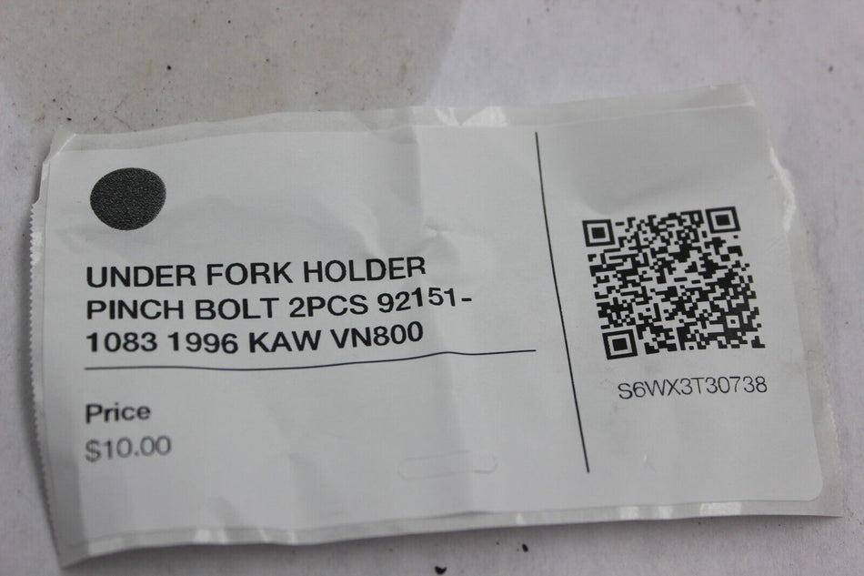 UNDER FORK HOLDER PINCH BOLT 2PCS 92151-1083 1996 KAW VN800 CLASSIC