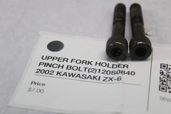 UPPER FORK HOLDER PINCH BOLT (2) 120S0840  2002 KAWASAKI ZX-6