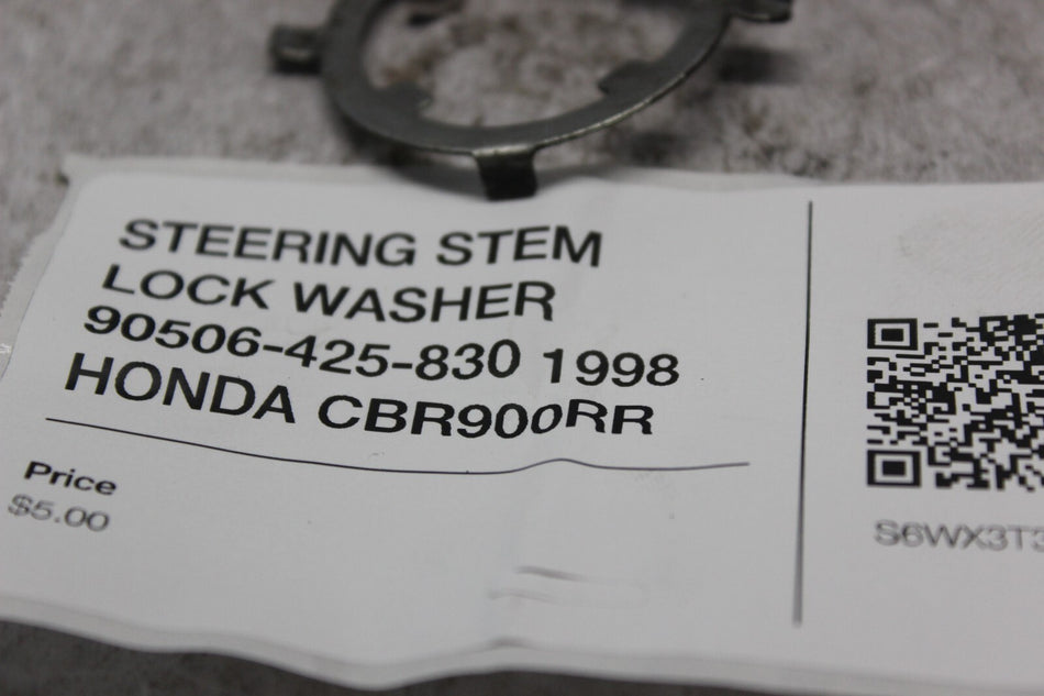STEERING STEM LOCK WASHER 90506-425-830 1998 HONDA CBR900RR