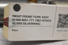RIGHT FRONT FORK ASSY 51400-MA1-771 1982 HONDA GL500I SILVERWING