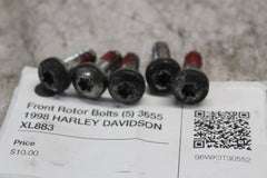 Front Rotor Bolts (5) 3655 1998 HARLEY DAVIDSON XL883