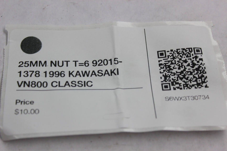 25MM NUT T=6 92015-1378 1996 KAWASAKI VN800 CLASSIC