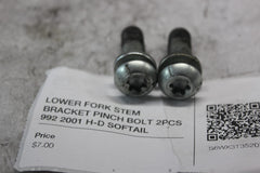 LOWER FORK STEM BRACKET PINCH BOLT 2PCS 992 2001 H-D SOFTAIL DUECE FXSTD