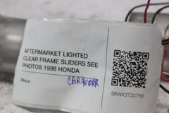 AFTERMARKET LIGHTED CLEAR FRAME SLIDERS SEE PHOTOS 1998 HONDA CBR900RR
