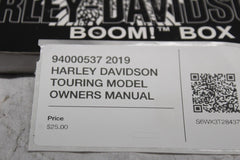 94000537 2019 HARLEY DAVIDSON TOURING MODEL OWNERS MANUAL