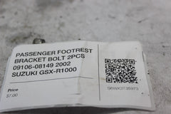 PASSENGER FOOTREST BRACKET BOLT 2PCS 09106-08149 2002 SUZUKI GSX-R1000