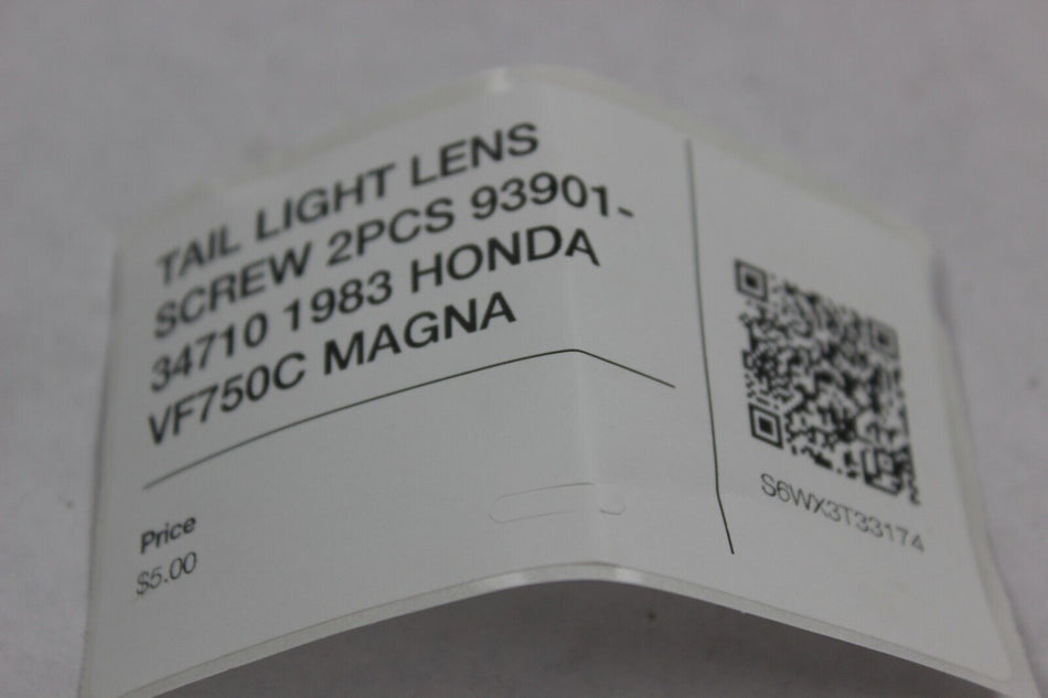 TAIL LIGHT LENS SCREW 2PCS 93901-34710 1983 HONDA VF750C MAGNA