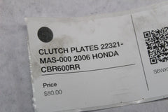 CLUTCH PLATES 22321-MAS-000 2006 HONDA CBR600RR