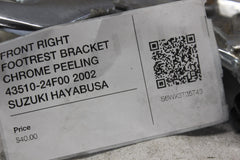 FRONT RIGHT FOOTREST BRACKET CHROME PEELING  43510-24F00 2002 SUZUKI HAYABUSA GS