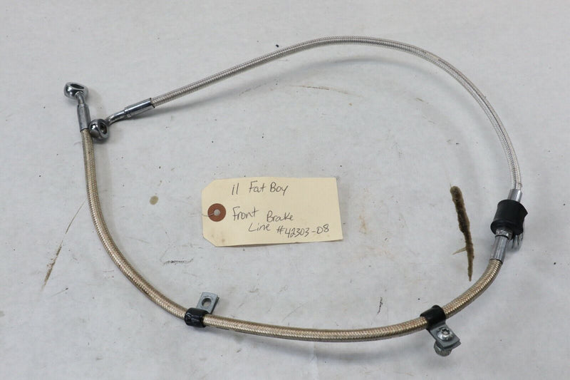 Chrome Braided Front Brake Line 2011 Harley Davidson Softail Fatboy