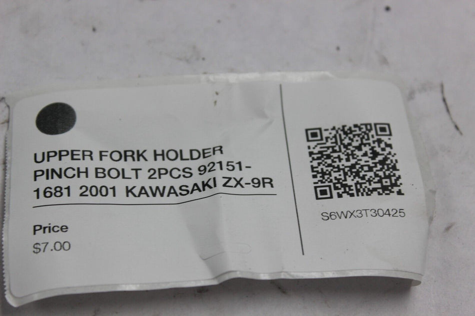 UPPER FORK HOLDER PINCH BOLT 2PCS 92151-1681 2001 KAWASAKI ZX-9R