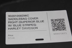 90201056DWC SADDLEBAG LID RIGHT (SUPERIOR BLUE W/ BLUE STRIPES) HARLEY DAVIDSON