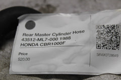 Rear Master Cylinder Hose 43512-ML7-000 1988 HONDA CBR1000F