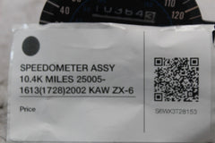 SPEEDOMETER ASSY 10.4K MILES 25005-1613 (1728) 2002 KAW ZX-6