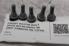 FRONT ROTOR BOLT 5PCS 90149-06043-00 2007 YAMAHA R6 YZFR6