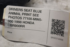 DRIVERS SEAT BLUE ANIMAL PRINT SEE PHOTOS 77100-MW0-000 1998 HONDA CBR900RR