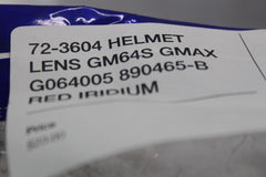 72-3604 HELMET LENS GM64S GMAX G064005 890465-B RED IRIDIUM