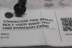 CRANKCASE PIPE BANJO BOLT 10X30 92002-1941 1988 KAWASAKI EX500