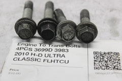 Engine To Trans Bolts 4PCS 3699D 3983 2010 H-D ULTRA CLASSIC FLHTCU