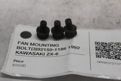 FAN MOUNTING BOLT (3) 92150-1186 1992 KAWASAKI ZX-6