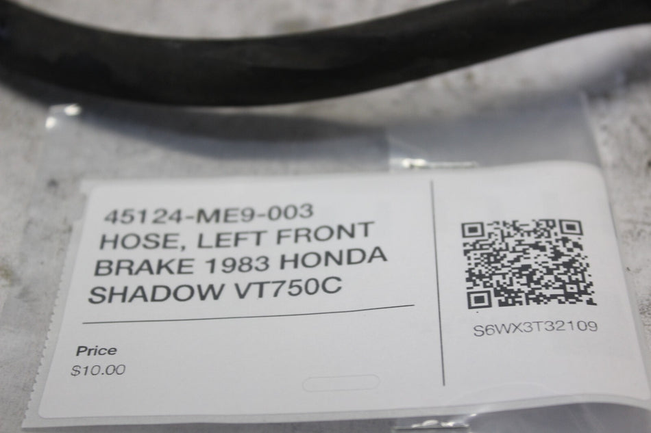 45124-ME9-003 HOSE, LEFT FRONT BRAKE 1983 HONDA SHADOW VT750C