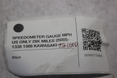 SPEEDOMETER GAUGE MPH US ONLY 28K MILES 25005-1338 1986 KAWASAKI ZG1000
