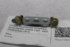 CHAIN ADJUSTER STOPPER W/SCREWS 32085-1351  2002 KAWASAKI ZX-6