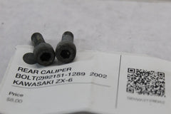 REAR CALIPER BOLT (2) 92151-1289  2002 KAWASAKI ZX-6