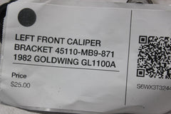 LEFT FRONT CALIPER BRACKET 45110-MB9-871 1982 GOLDWING GL1100A