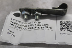 LICENSE PLATE CLIP W/SCREWS 68004-05 2005 HD SOFTAIL DELUXE FLSTNI