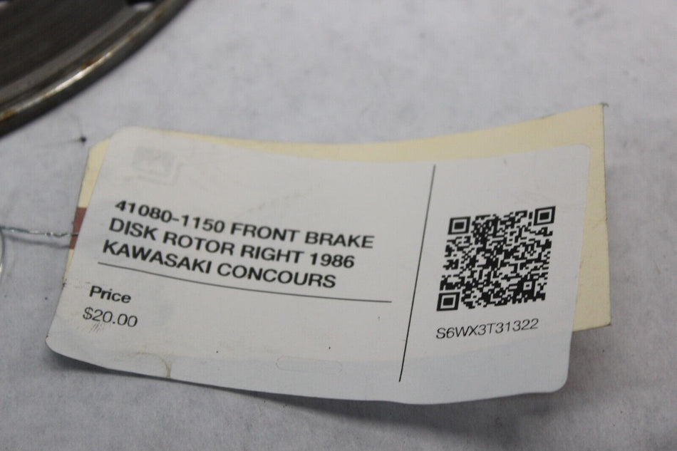 41080-1150 FRONT BRAKE DISK ROTOR RIGHT 1986 KAWASAKI CONCOURS ZG1000