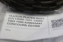 CLUTCH PLATES ASSY (17) 13088-1051 13089-1004 1986 KAWASAKI CONCOURS ZG1000