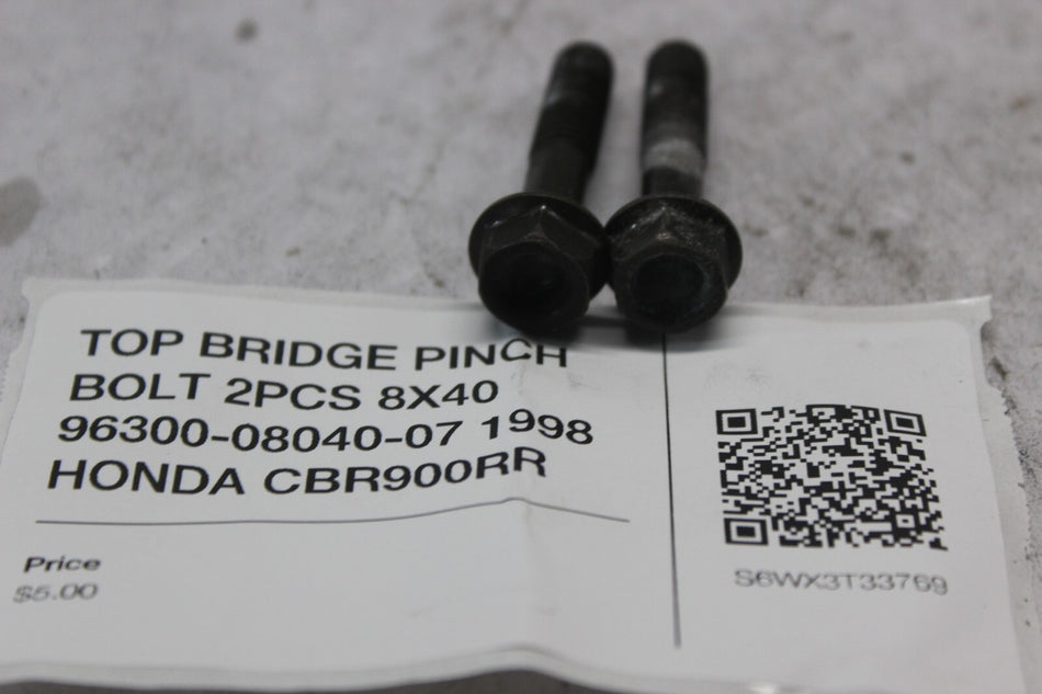 TOP BRIDGE PINCH BOLT 2PCS 8X40 96300-08040-07 1998 HONDA CBR900RR