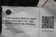 TURN SIGNAL SWITCH ASSY LEFT 35200-MA1-770  1982 HONDA GL500I SILVERWING