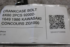 CRANKCASE BOLT 8X80 2PCS 92002-1649 1986 KAWASAKI CONCOURS ZG1000