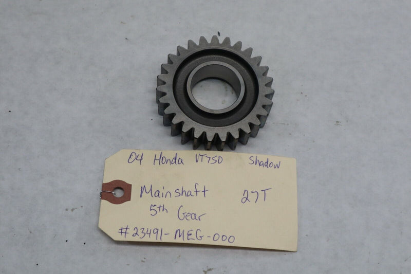 OEM Honda Motorcycle Mainshaft 5th Gear 27T 2004 Shadow VT750 23491-MEG-000