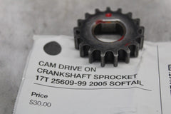 CAM DRIVE ON CRANKSHAFT SPROCKET 17T 25609-99 2005 SOFTAIL DELUXE FLSTNI