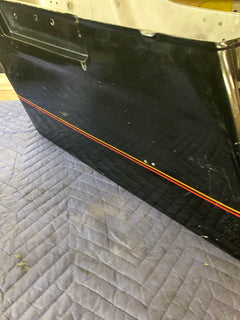 Harley Davidson OEM Lower Saddlebag (1) LEFT Side Vivid Black Red/Gold Pinstripe