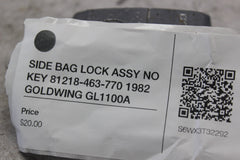 SIDE BAG LOCK ASSY NO KEY 81218-463-770 1982 GOLDWING GL1100A