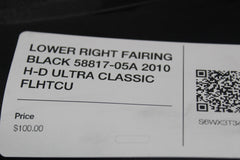 LOWER RIGHT FAIRING BLACK 58817-05A 2010 H-D ULTRA CLASSIC FLHTCU