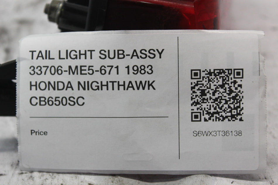 TAIL LIGHT SUB-ASSY 33706-ME5-671 1983 HONDA NIGHTHAWK CB650SC