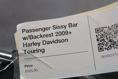 Passenger Sissy Bar w/Backrest 2009+ Harley Davidson Touring