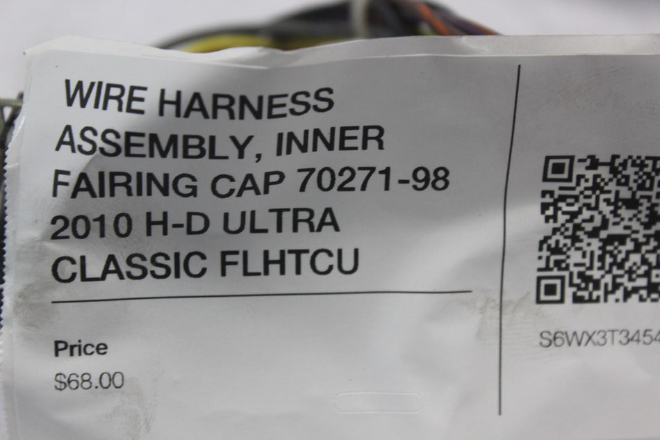WIRE HARNESS ASSEMBLY, INNER FAIRING CAP 70271-98 2010 H-D ULTRA CLASSIC FLHTCU