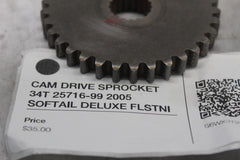 CAM DRIVE SPROCKET 34T 25716-99 2005 SOFTAIL DELUXE FLSTNI