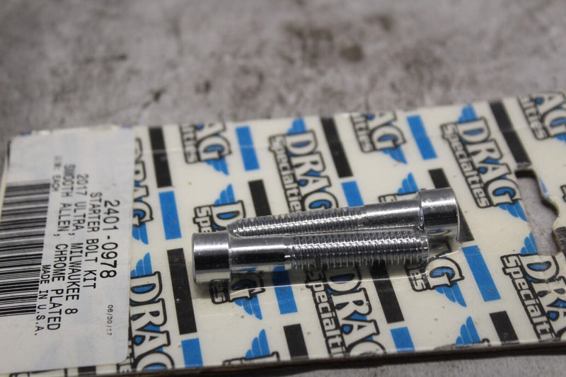 CHROME STARTER ALLEN HEAD BOLT KIT (2) HARLEY DAVIDSON M8 2401-0978