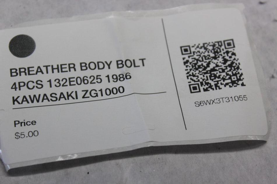 BREATHER BODY BOLT 4PCS 132E0625 1986 KAWASAKI ZG1000