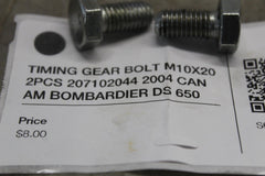 TIMING GEAR BOLT M10X20 2PCS 207102044 2004 CAN AM BOMBARDIER DS 650