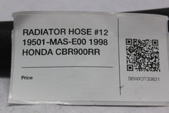 RADIATOR HOSE #12 19501-MAS-E00 1998 HONDA CBR900RR