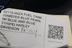 62178-00ZX FUEL TANK (SINISTER BLUE PEARL W/ BLUE STRIPE) HARLEY DAVIDSON