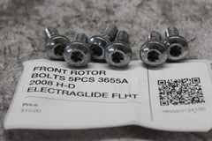 FRONT ROTOR BOLTS 5PCS 3655A 2008 H-D ELECTRAGLIDE FLHT